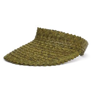 Straw Visor Wide Brim Sun Hat Forest Green Front View