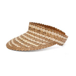 Straw Visor Wide Brim Sun Hat Two Tone Natural Side View