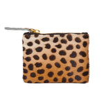 Leopard Print Calf Hair Coin Purse and Card Holder