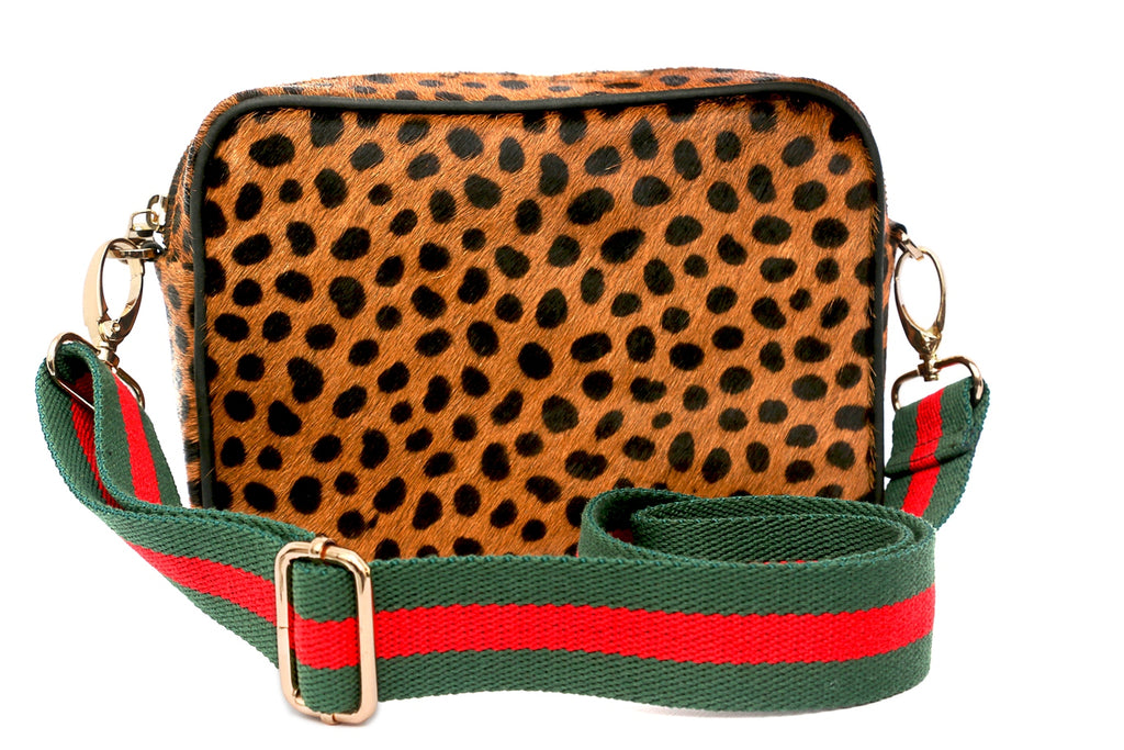 Leopard Square Mini Camera Leather Handbag