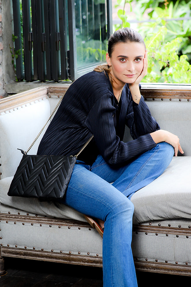 Matelassé leather clutch purse; Matelassé crossbody handbag; leather clutch; medium leather clutch; crossbody Matelassé clutch bag 