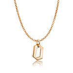Rose Gold Gothic Letter O necklace