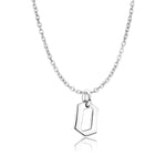 Sterling Silver Gothic Letter O Necklace