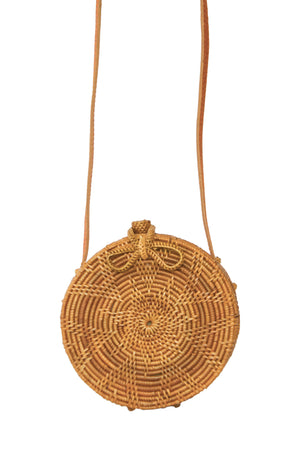 Circular Rattan Bag- Crossbody Round Shoulder Bag