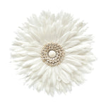 White Juju Hat with Shell Wall Decoration 