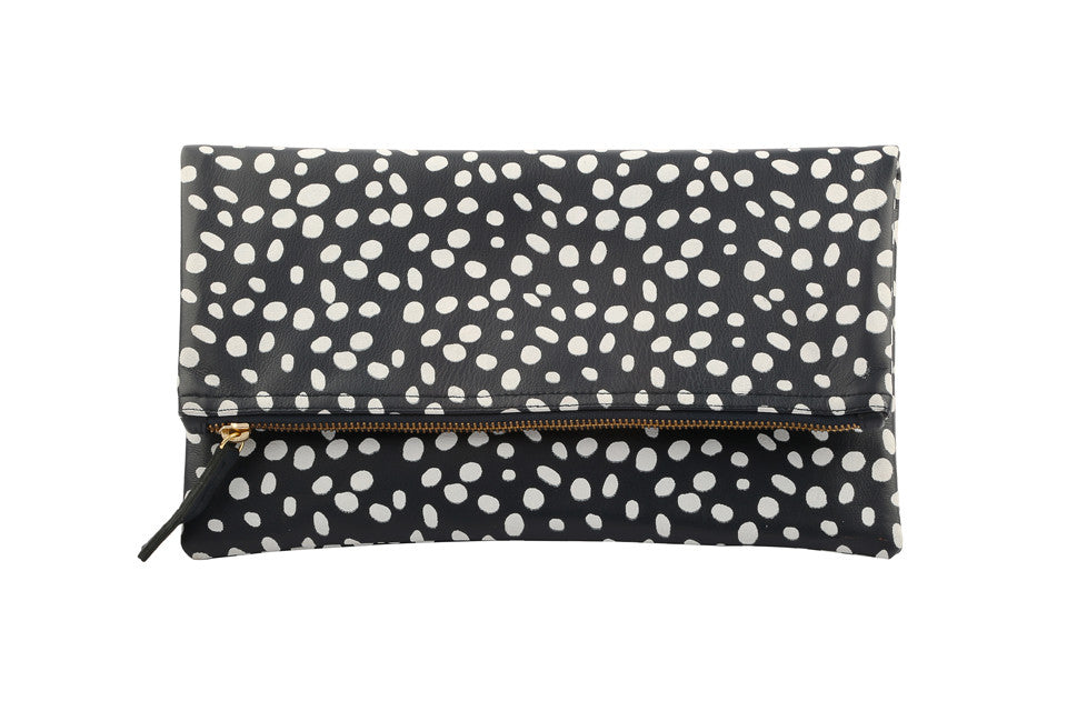 Foldover clutch; Spotted Leopard Print Clutch; Clutch; Bags and Purses; Dalmatian Clutch; Bridesmaid gift; Wedding Gift Idea