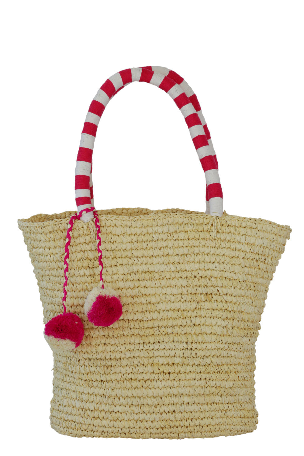 Resort Beach Bag; Colorful Pompom Beach Tote; Beach Bags