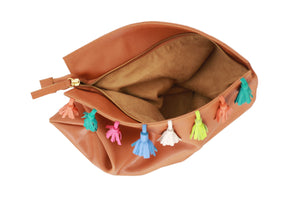 Women's Handbags; Designer handbag; Designer clutch bag; designer foldover clutch; foldover leather clutch; foldover clutch leather; foldover clutch with strap; foldover clutch tassel; tassel foldover clutch; leather tassel handbag; Tassel handbags; Sofia Tassel clutch