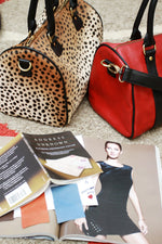 Women's Handbag; Duffle Bag; Genuine leopard print calf hair bag; Leather duffle bag; small duffle bag; crossbody duffle bag; travel duffle bag; calf hair duffle bag; pony hair duffle bag; Duffle bags for women