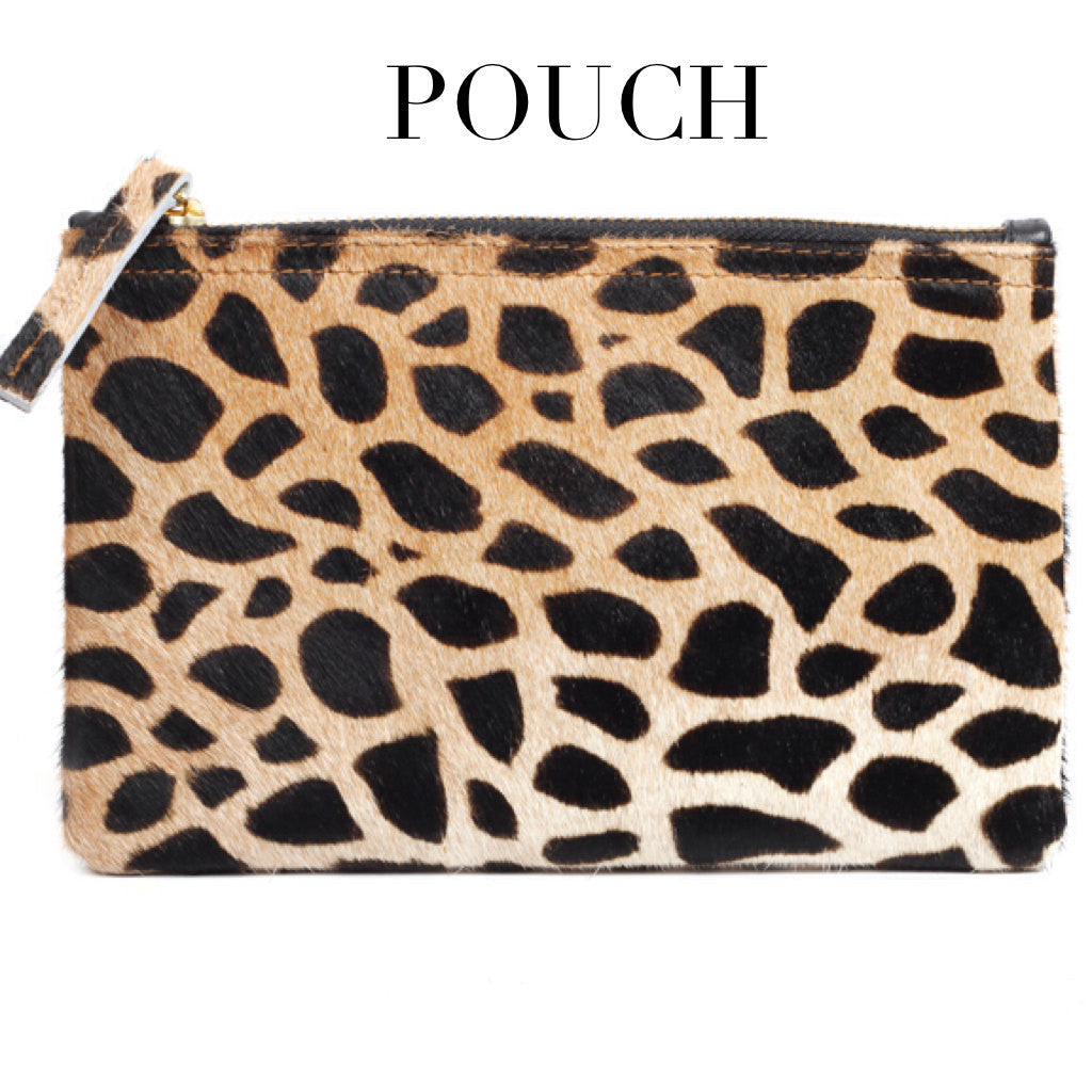 Wallet Clutch-Leopard Print Genuine Calf Hair Leather