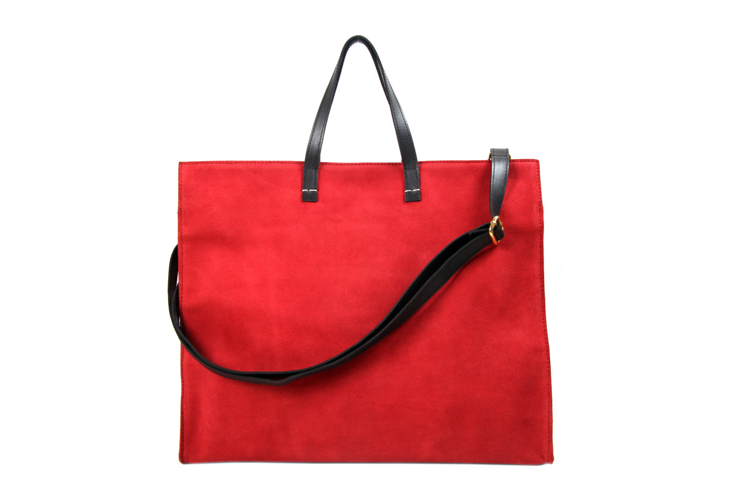 Red Simple Monogram Tote, Leather Tote, Tote, Monogram Leather Tote, Simple Seude Leather Tote, Red Tote bag