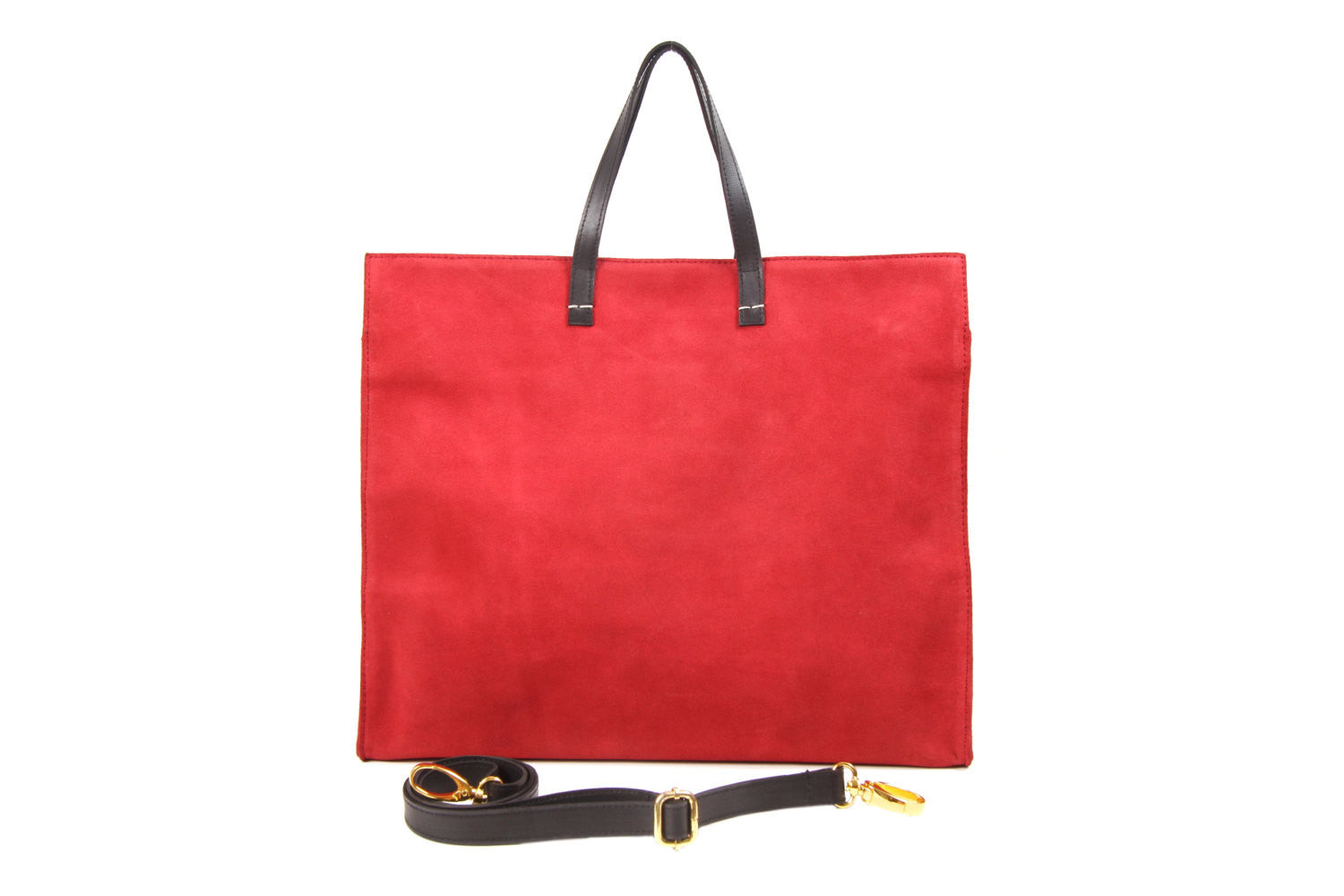 Red Simple Monogram Tote, Leather Tote, Tote, Monogram Leather Tote, Simple Seude Leather Tote, Red Tote bag