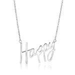 Happy Word Necklace in sterling silver