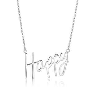 Happy Word Necklace in sterling silver