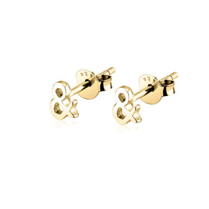 Ampersand Stud 14k Gold Earrings Women Girls