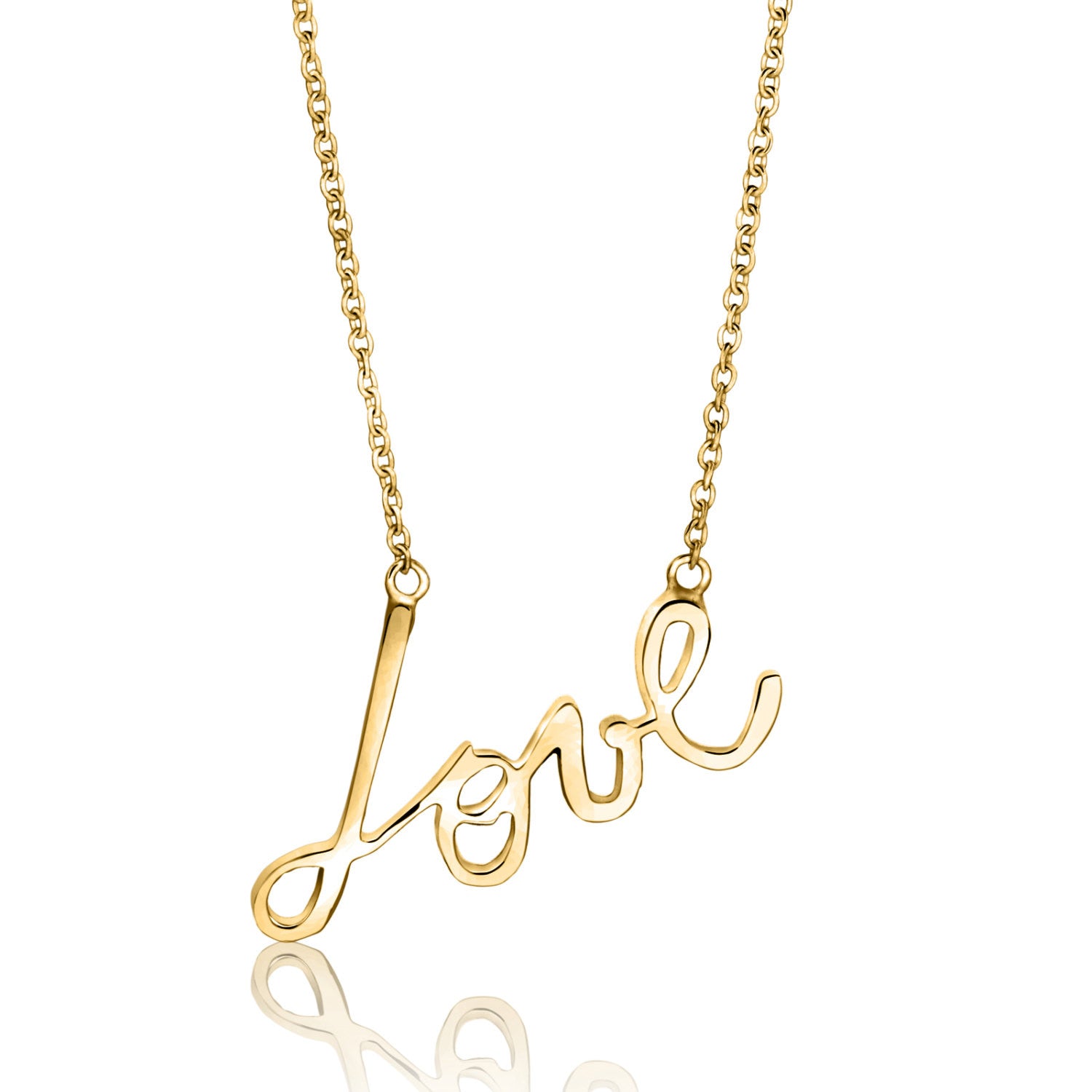 Lavin script love necklace, necklace, jewelry, valentines day, mothers day gift idea, wedding gift idea, bridesmaid gift 