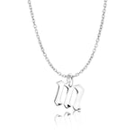 Gothic Initial M Necklace 925 sterling silver