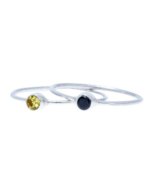 Thin CZ Band Ring; Birthstone midi ring