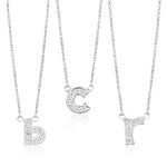 Lowercase Initial Sterling silver pendant necklace