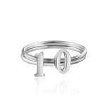 925 sterling silver anniversary number ring for her