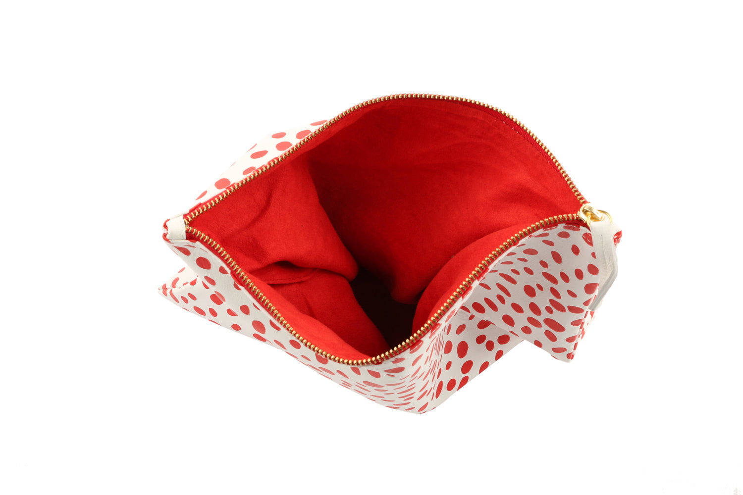 Dalmatian print leather bag fold over clutch, Dalmatian Bag, Leather Dalmatian print clutch, Dalmatian clutch, Red and White Fold over